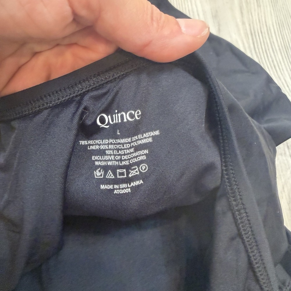 NWT Quince Italian Plunge One-Piece Swimsuit, Large, Black - Picture 11 of 12